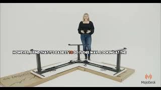 MojoDesk 3 Leg Corner L-Shaped Standing Desk Assembly - Connecting the Desktop and Frame (Clip)