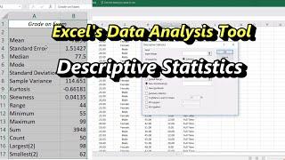 Descriptive Statistics in Excel Using the Data Analysis Tool