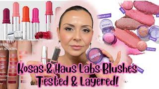 NEW Kosas & Haus Labs Blushes on their own and Layered! NEW BLUSHES! Full Review & Application :)