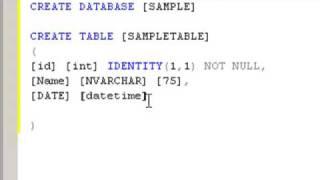 SIMPLE SQL DATABASE AND TABLE CREATION