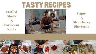 Tasty Recipes: Stuffed Shells, Parmesan Knots, Strawberry Shortcake, Granola & Homemade Yogurt