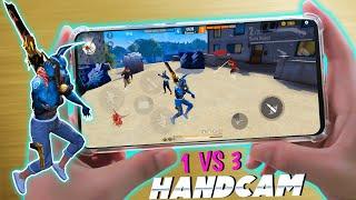 1 VS 3  HANDCAM  POCO F3  SETTINGS ️ HUD + SENSI + DPI [FREE FIRE HIGHLIGHTS] 