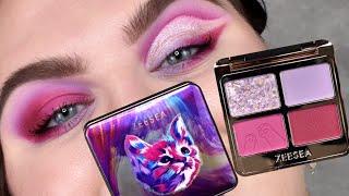 PURRFECT PURPLES | Zeesea Tipsy Kitty Eyeshadow Quad 04# Berry | 2 Eye Makeup Looks