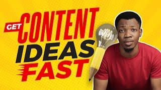 Simple Method To Get Content Ideas Fast | Do this!!