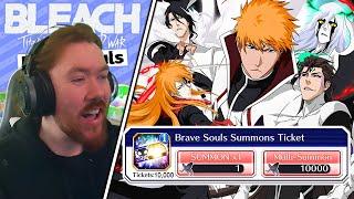 MY BIGGEST TICKET SUMMONS EVER! 10,000 BRAVE SOUL SUMMON TICKETS! Bleach: Brave Souls!
