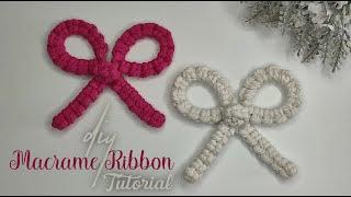 DIY Macrame Ribbon | Macrame Bow | Macrame Ornament Tutorial