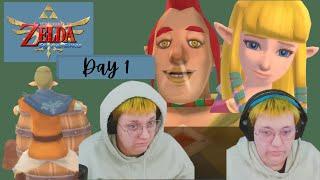 Legend of Zelda Skyward Sword - First Time Playthrough - Day 1 - How do you drive this bird around?!