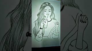 How to draw a girl drinking coffee drawing with pencil||pencil sketch ideas#drawing #art #howto #yt