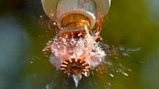 How a Fire Sprinkler Works at 100,000fps - The Slow Mo Guys
