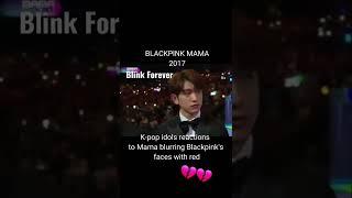K-pop idols reactions to Mama blurring Blackpink's faces with red #blackpink #blink4ever