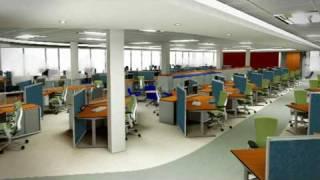 3D Interior walkthrough animation of office open plan space