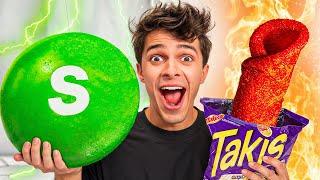 Eating The World’s Biggest Spicy Vs Sour Foods!