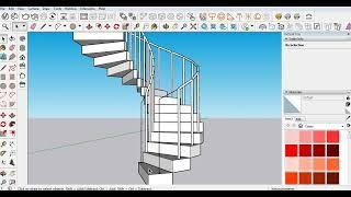 How to make a Spiral Staircase in SketchUp || Creating a Spiral Staircase Railing in SketchUp