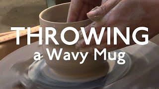 Making Porcelain Wavy Mug - Throwing on Potter's Wheel