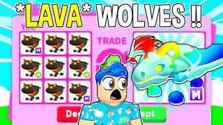 I Traded *LAVA WOLF* Pets ONLY In Adopt Me Roblox !! Adopt Me Halloween 2022 Trading *RAREST PETS*