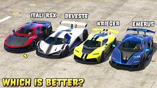 GTA 5 - ITALI RSX vs EMERUS vs DEVESTE EIGHT vs KRIEGER  [ Track test included ]