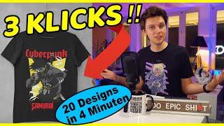  MIT 4 KLICKS !! - T-Shirt Design erstellen OHNE Design Tool /Print on Demand Designs erstellen.