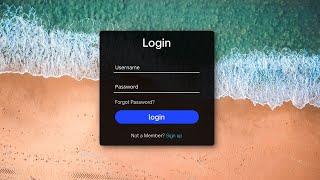 Amazing Transparent Login Form Using Only HTML & CSS