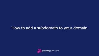 How to add a subdomain to your domain