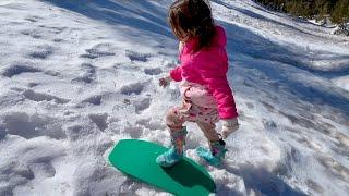 Taking our little sister to the Snow for the first time