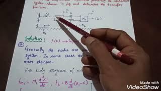 Transfer Function of Mechanical System/ problem #1/Unit_I/#10