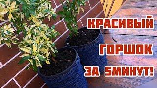 Красивый горшок за 5 минут!