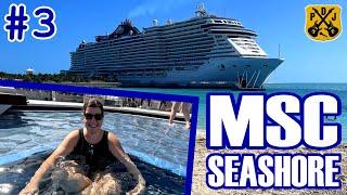 MSC Seashore 2024 Pt.3 - Ship Day, Pool Hopping, Kaito Sushi Dinner, Total Divas, Midnight Snacks