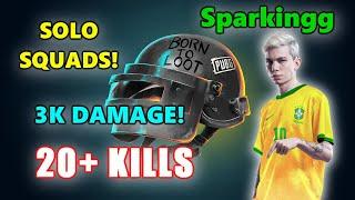 STK Sparkingg - 20+ KILLS (3K DAMAGE) - SOLO SQUADS! - PUBG