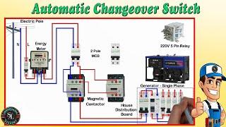 Automatic Changeover Switch for Generator / Automatic Transfer Switch / ATS  (With Circuit Diagram)