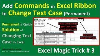 1 Click to Change Excel Text Case (Add Commands in Ribbon to Change Text Case)