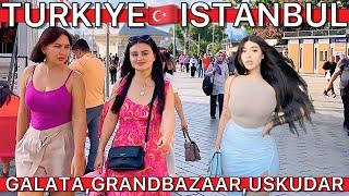 TurkiyeIstanbul Beyazit,Grand Bazaar Kapali Carşi,Uskudar,Galata Tower WalkingTour TravelGuide|4k