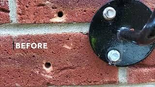 Easy Brick Repairs - Chips, Cracks, Drill Holes - Stonelux Brick Repair Filler Before & After