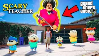 Gta 5: Franklin & Shinchan Fight With School Scary Teacher in Gta5.! ( Gta5 mods )