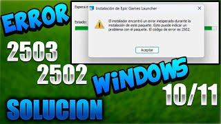 Como Reparar ERROR 2503-2502 ️ WINDOWS 810 Y 11 (Bien ▶️ Explicado)