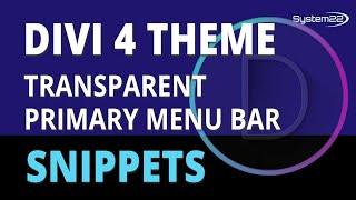 Divi 4 Snippets Transparent Primary Menu Bar 