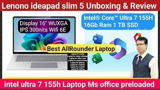 Lenovo ideapad slim 5 unboxing and review | intel ultra 7 155h Laptop | Ai laptop