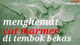 hemat cat marmer di tembok bekas