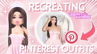 RECREATING PINTEREST OUTFITS IN DRESS TO IMPRESS ROBLOX