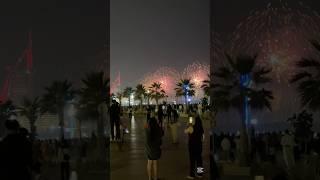 ️Dubai Happy New Year Celebrations fireworks at Jumeirah Beach near Burj Al Arab  #dubai #short