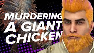 Murdering a gigantic chicken in Monster Hunter Wilds