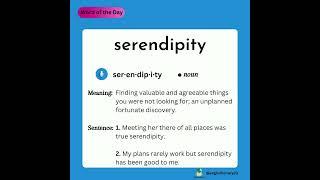 Serendipity | Word of the Day |Build Your Vocabulary Daily with Englishionary |Learn English Fluency