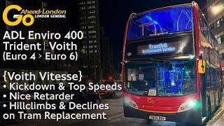 {Voith Vitesse} Go-Ahead Ldn Enviro 400 Trident ft. Kickdown & Nice Retarder gets Booted on Tram Rep