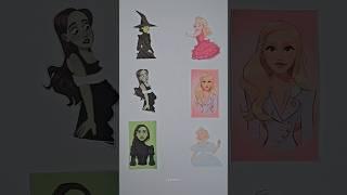 Wicked Elphaba and Glinda Line Matching Craft #ytshorts #viral #glinda #elphaba #art