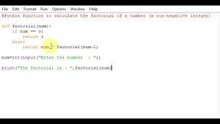 Python function to calculate the factorial of a number (a non-negative integer)