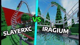 Theme Park tycoon 2 Build Battle!  IRageium vs SlayerRoblox!