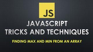 How to find maximum and minimum value from an array in JavaScript