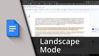 How to make Google Docs landscape mode  Tutorial