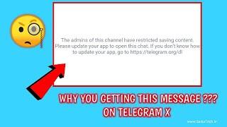 The Admins Of This Channel Have Restricted Saving Content On Telegram X