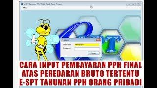 cara input pph final pada e spt pph orang pribadi