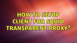 How to setup client for squid transparent proxy? (4 Solutions!!)